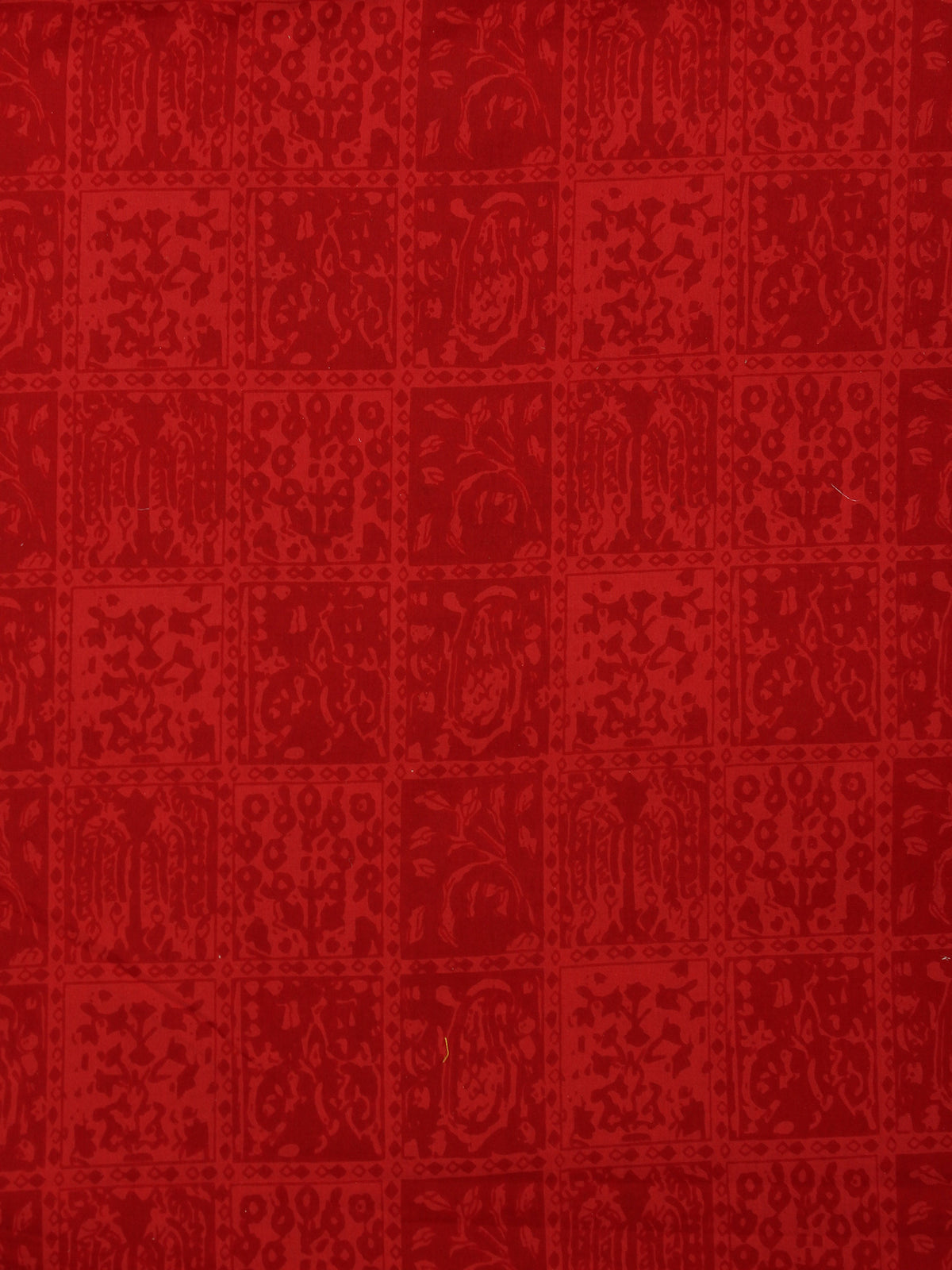 Crimson Red  Hand Block Printed Cotton Fabric Per Meter - F001F2007