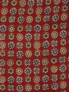 Rustic Brown Indigo Hand Block Printed Modal Cotton Fabric Per Meter - F001F2142