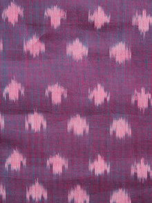 Purple Grey Pochampally Hand Weaved Ikat Mercerised  Fabric Per Meter - F002F1418