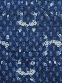 Indigo Ivory Black Hand Block Printed Cotton Fabric Per Meter - F001F1107