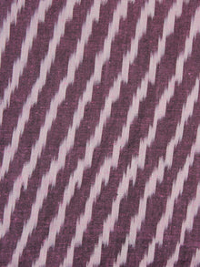 Purple Ivory Pochampally Hand Woven Ikat Fabric Per Meter - F002F916