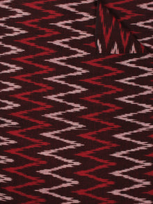 Maroon Red Ivory Pochampally Hand Weaved Ikat Fabric Per Meter - F002F861