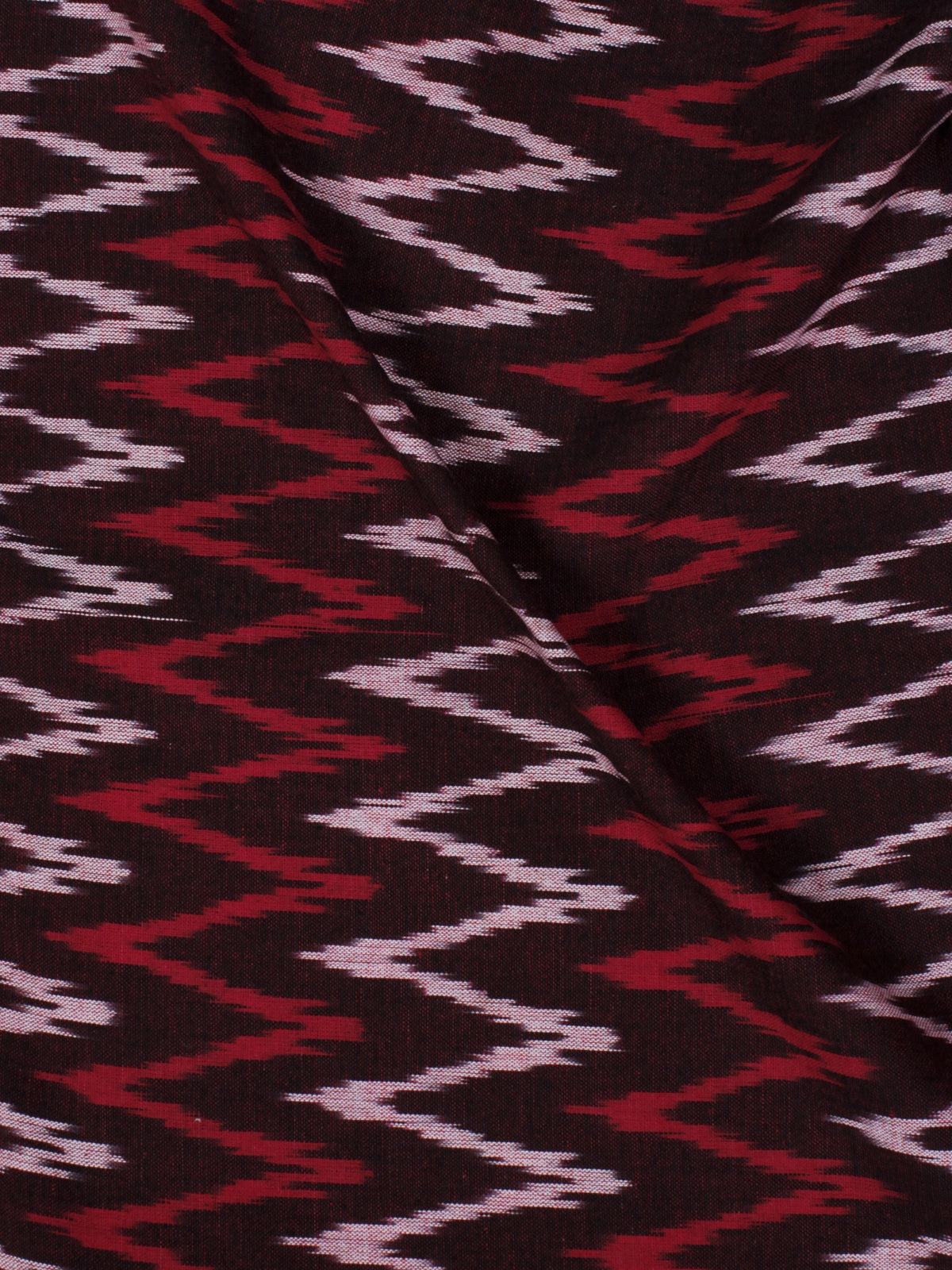 Maroon Red Ivory Pochampally Hand Weaved Ikat Fabric Per Meter - F002F861