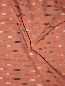 Peach Ivory Green Black Pochampally Hand Weaved Ikat Fabric Per Meter - F0916729