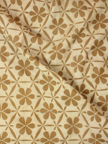 Beige Mustard Natural Dyed Hand Block Printed Cotton Fabric Per Meter - F0916264