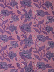 Onion Pink Purple Blue Block Printed Cotton Fabric Per Meter - F001F2384