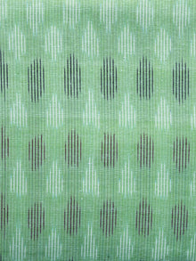 Light Green White Black Pochampally Hand Weaved Ikat Fabric Per Meter - F003F1230