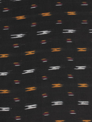 Black Yellow Red Ivory Pochampally Hand Weaved Ikat Fabric Per Meter - F0916730