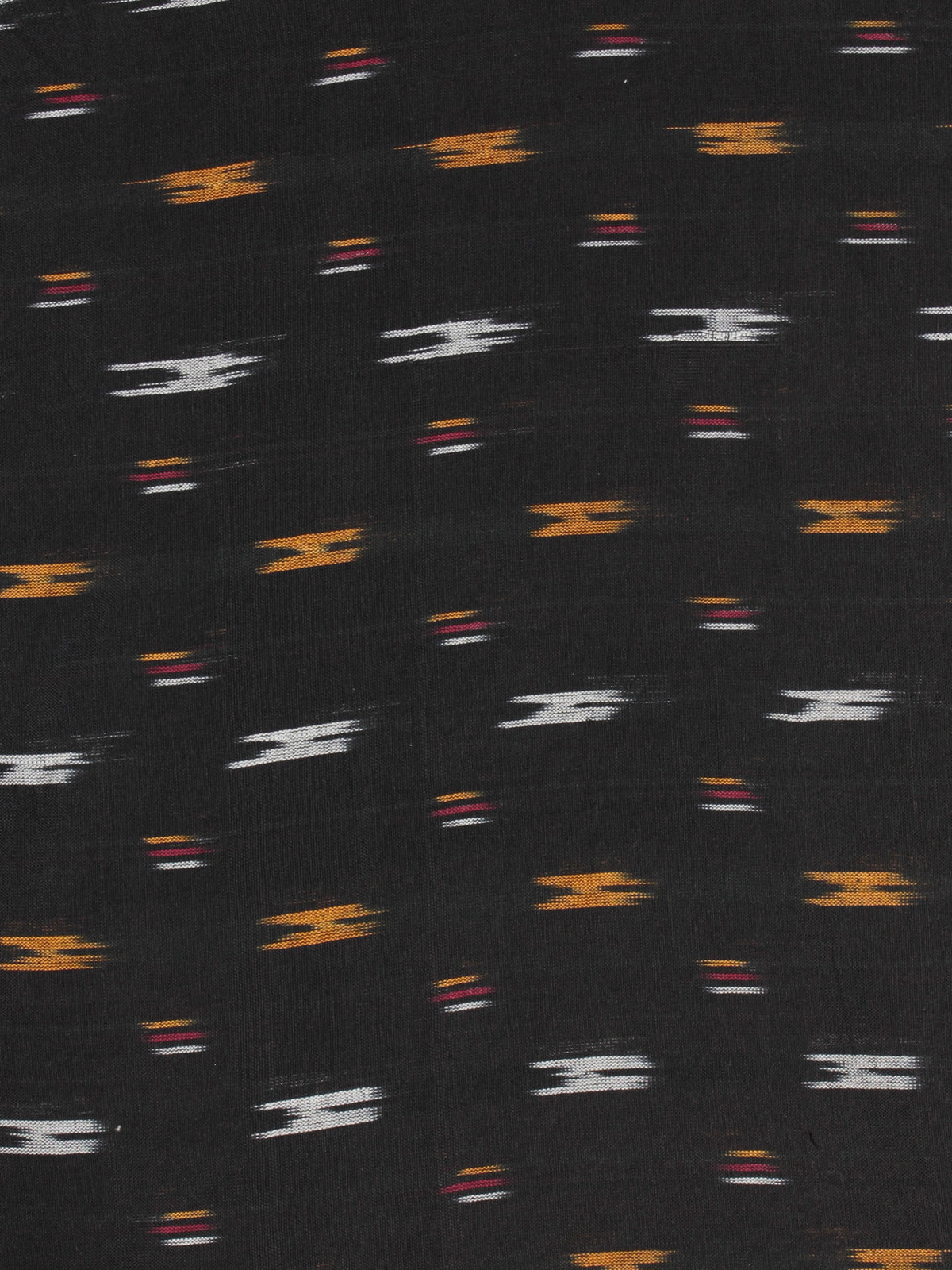 Black Yellow Red Ivory Pochampally Hand Weaved Ikat Fabric Per Meter - F0916730