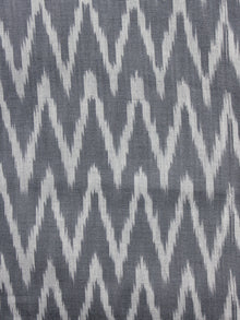 Grey Ivory Pochampally Hand Woven Ikat Fabric Per Meter - F002F951