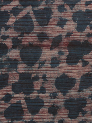 Grey Ivory Maroon Hand Block Printed Cotton Fabric Per Meter - F001F785