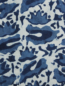 Indigo Ivory Hand Block Printed Cotton Fabric Per Meter - F001F1064