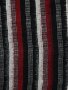 Black Ivory Red Pochampally Hand Woven Double Ikat Fabric Per Meter - F002F917