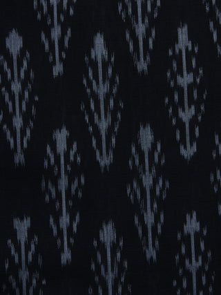 Black Ivory Pochampally Hand Weaved Ikat Mercerised Cotton Fabric Per Meter - F002F1035