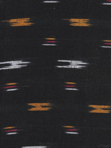 Black Yellow Red Ivory Pochampally Hand Weaved Ikat Fabric Per Meter - F0916730
