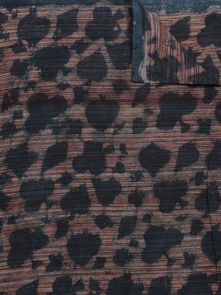 Grey Ivory Maroon Hand Block Printed Cotton Fabric Per Meter - F001F785