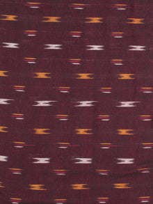 Maroon Yellow Red Ivory Pochampally Hand Weaved Ikat Fabric Per Meter - F0916731