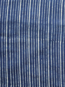 Indigo Ivory Hand Block Printed Cotton Fabric Per Meter - F001F1065