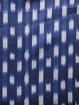 Blue Grey Hand Woven Double Ikat Handloom Cotton Fabric Per Meter - F002F1573