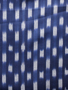 Blue Grey Hand Woven Double Ikat Handloom Cotton Fabric Per Meter - F002F1573