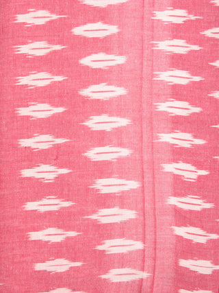 Pink Ivory Hand Woven Ikat Handloom Cotton Fabric Per Meter - F002F2438