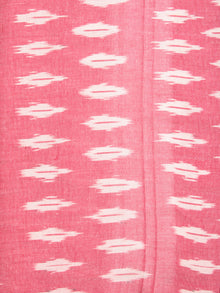 Pink Ivory Hand Woven Ikat Handloom Cotton Fabric Per Meter - F002F2438