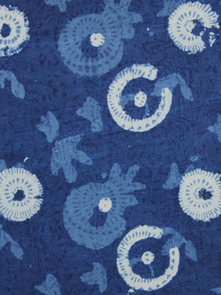 Indigo Ivory Hand Block Printed Cotton Fabric Per Meter - F001F1108