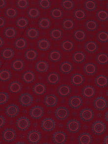 Maroon Black Blue Ajrakh Screen Printed Cotton Fabric Per Meter - F0916691