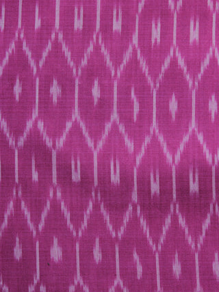 Pink Ivory Pochampally Hand Weaved Ikat Mercerised Cotton Fabric Per Meter - F002F1036