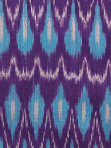 Purple Turquoise Grey Pochampally Hand Weaved Ikat Mercerised  Fabric Per Meter - F002F1420