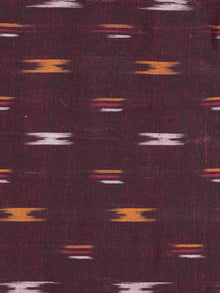 Maroon Yellow Red Ivory Pochampally Hand Weaved Ikat Fabric Per Meter - F0916731