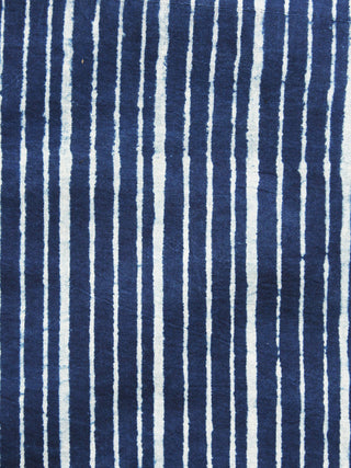 Indigo Ivory Hand Block Printed Cotton Fabric Per Meter - F001F1065