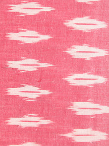 Pink Ivory Hand Woven Ikat Handloom Cotton Fabric Per Meter - F002F2438