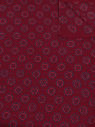 Maroon Black Blue Ajrakh Screen Printed Cotton Fabric Per Meter - F0916691