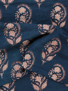 Indigo Red OffWhite Hand Block Printed Cotton Fabric Per Meter - F001F2456