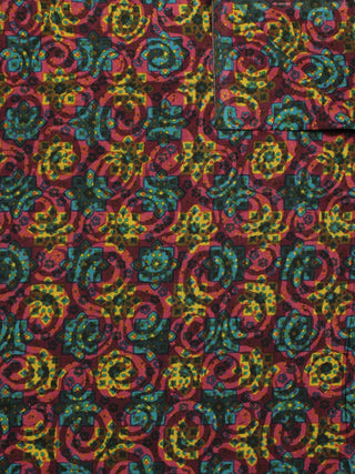 Multi Color Hand Block Printed Cotton Fabric Per Meter - F001F786