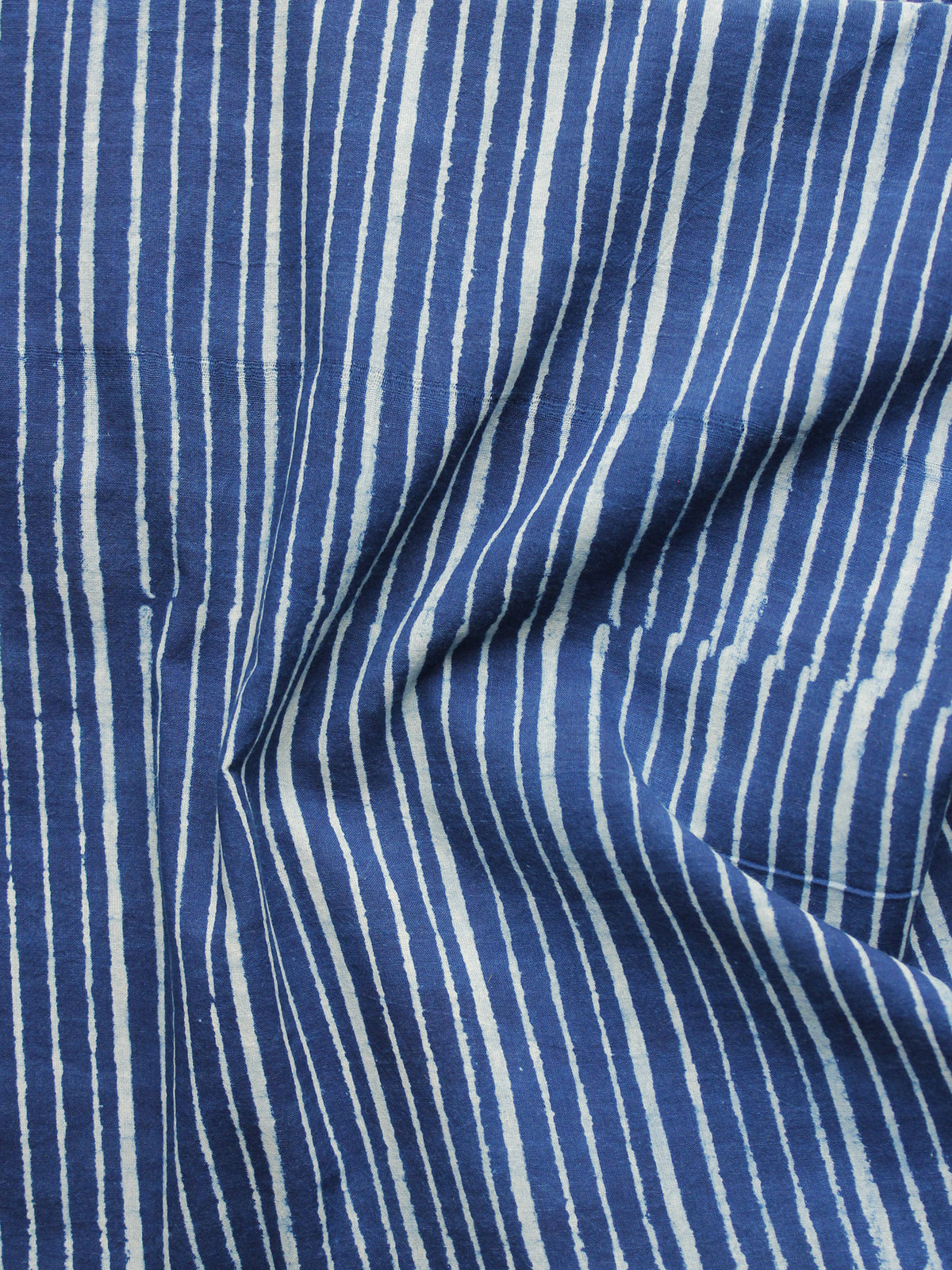 Indigo Ivory Hand Block Printed Cotton Fabric Per Meter - F001F1065