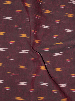 Maroon Yellow Red Ivory Pochampally Hand Weaved Ikat Fabric Per Meter - F0916731