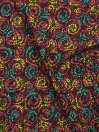 Multi Color Hand Block Printed Cotton Fabric Per Meter - F001F786