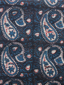 Black Brown Ivory Red Teal Blue Hand Block Printed Cotton Fabric Per Meter - F001F1731