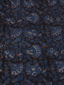 Indigo Maroon Hand Block Printed Cotton Cambric Fabric Per Meter - F0916118
