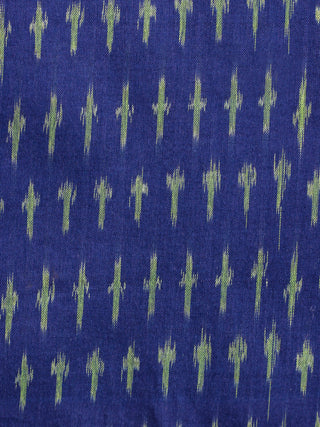 Purple Green Pochampally Hand Weaved Ikat Mercerised Cotton Fabric Per Meter - F002F1858