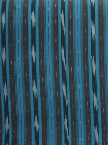 Blue Grey Ivory Pochampally Hand Woven Ikat Fabric Per Meter - F002F922