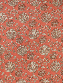 Blush Red White Hand Block Printed Cotton Fabric Per Meter - F001F2295