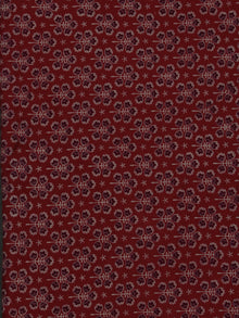 Red White Maroon Ajrakh Printed Cotton Fabric Per Meter - F0916714