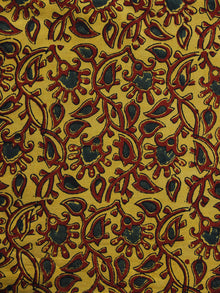 Mustard Maroon Green Ajrakh Hand Block Printed Cotton Blouse Fabric - BPA002