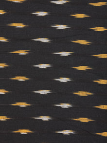 Black Yellow Ivory Hand Woven Ikat Handloom Cotton Fabric Per Meter - F002F2414