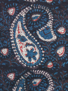 Black Brown Ivory Red Teal Blue Hand Block Printed Cotton Fabric Per Meter - F001F1731