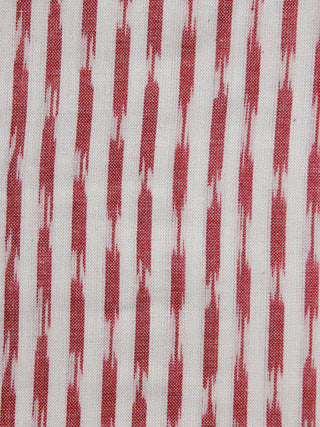 White Rust Pochampally Hand Woven Ikat Fabric Per Meter - F002F936