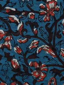 Blue Black Red Hand Block Printed Cotton Fabric Per Meter - F001F1332